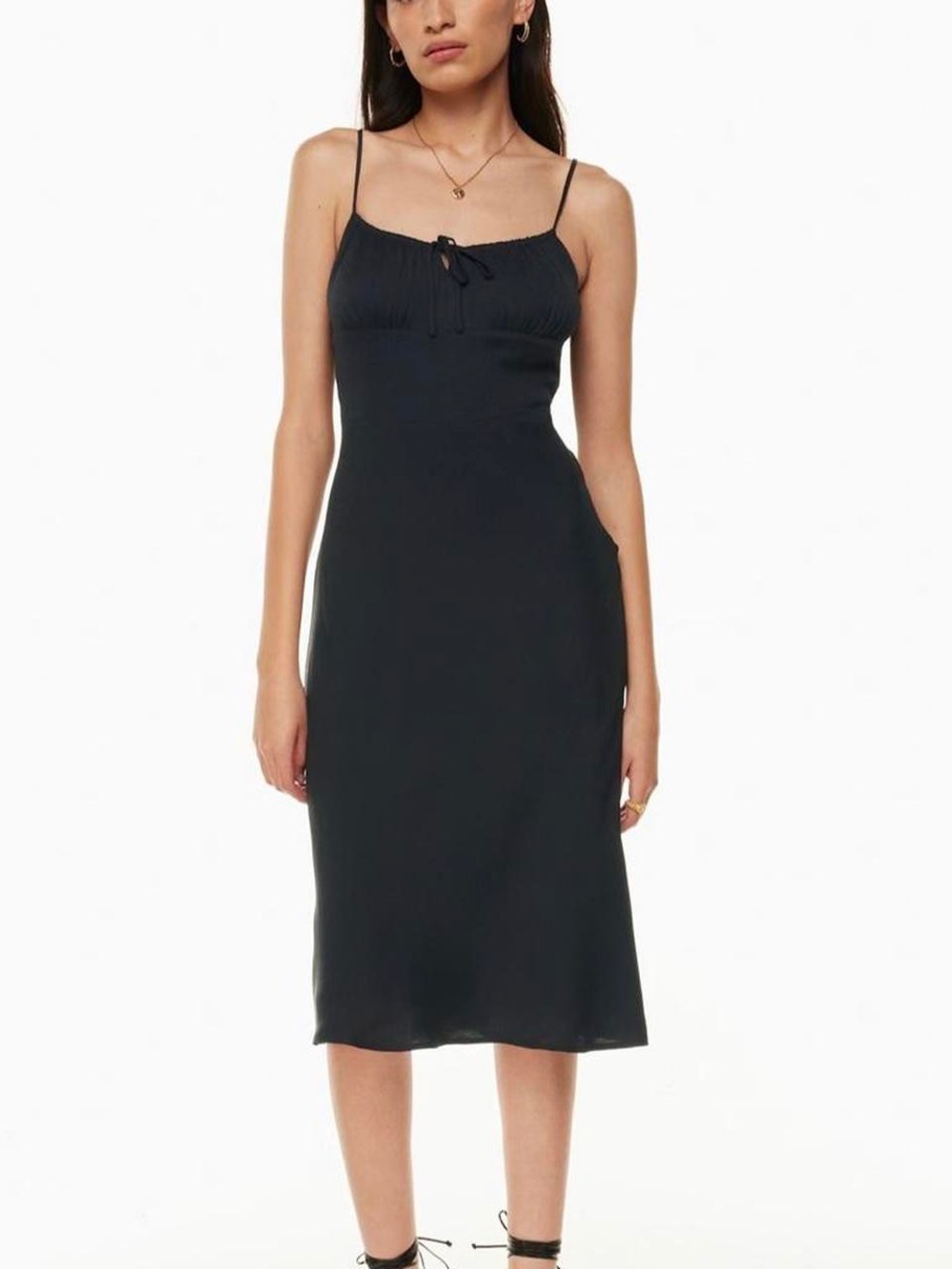 Aritzia Wilfred Black Midi Dress - Size 6